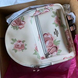 COACH Charlie Floral Leather Backpack